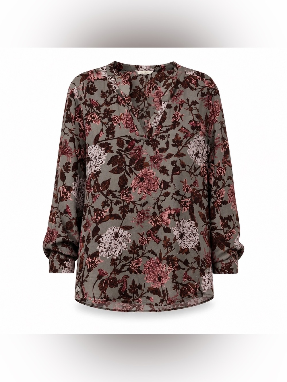 Maurices XL Floral Print V Neck 3/4 Sleeve Polyester Blouse (2/$15)